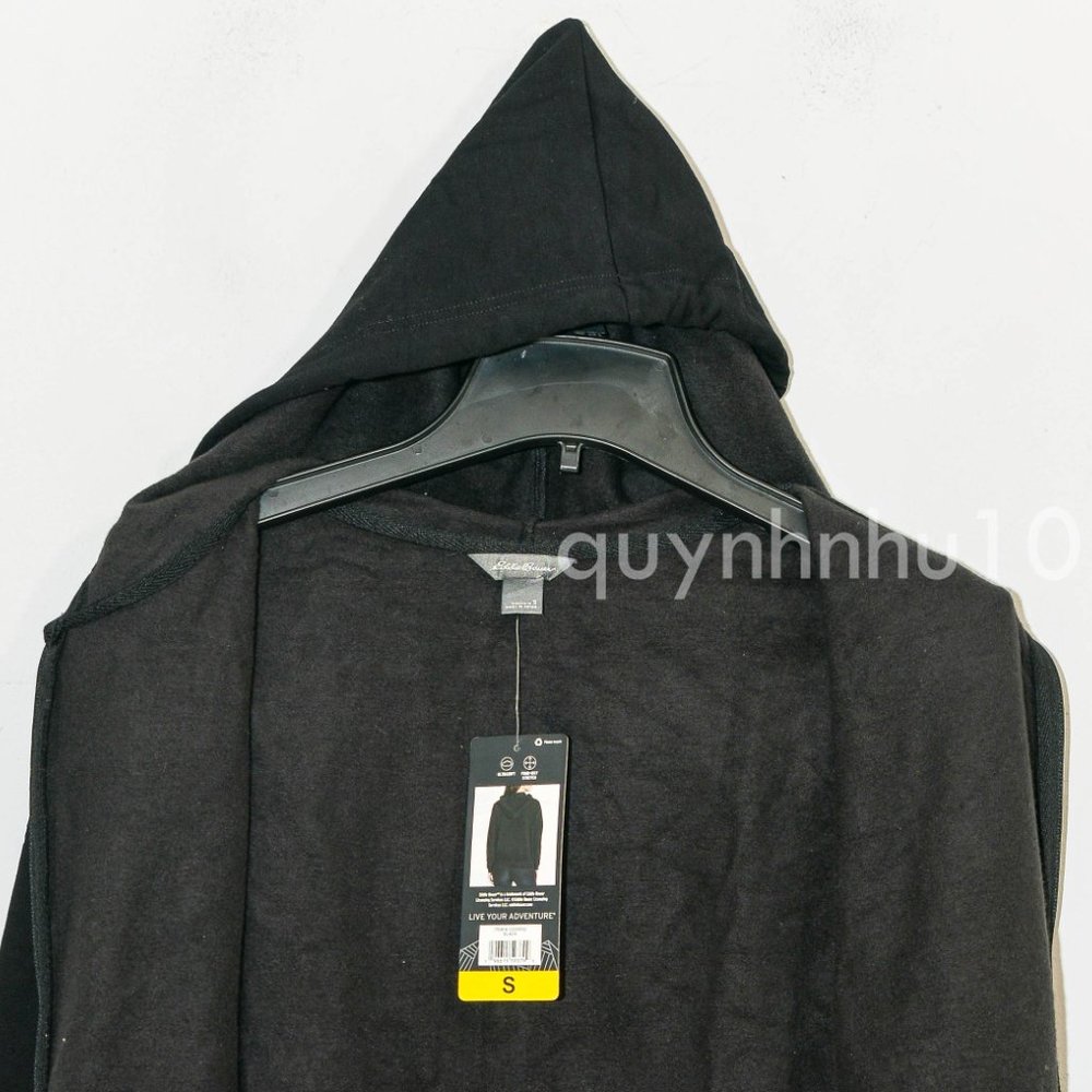 NWT Eddie Bauer Women's Supersoft Full Zip Hoodie Jacket in  BLACK - Picture 6 of 8